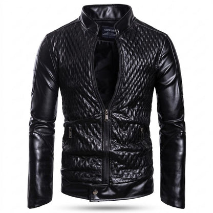 Allsaints Leather - Lifuk | Quilted Slim Fit Leather Jacket Men
