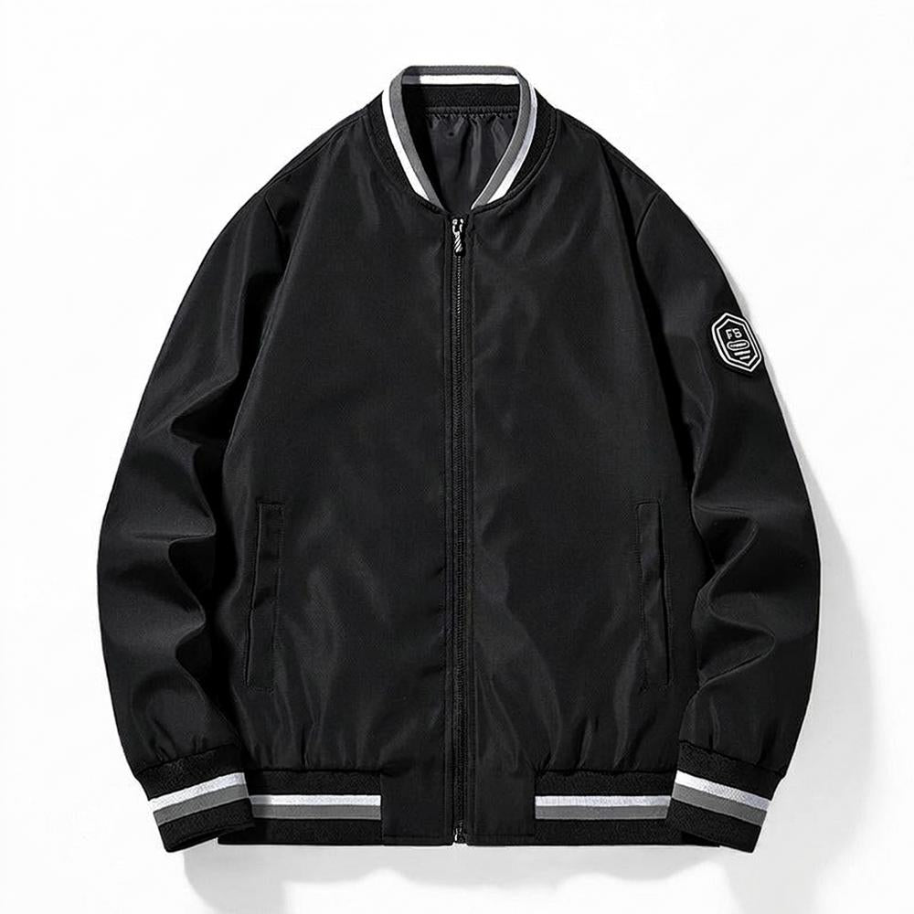 Allsaints Leather - Kever | Zip-Up Striped-Trim Jacket Men
