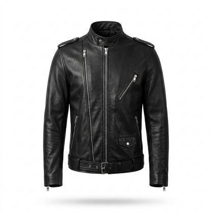 Allsaints Leather - Eugor | Asymmetrical Belted Leather Jacket Men