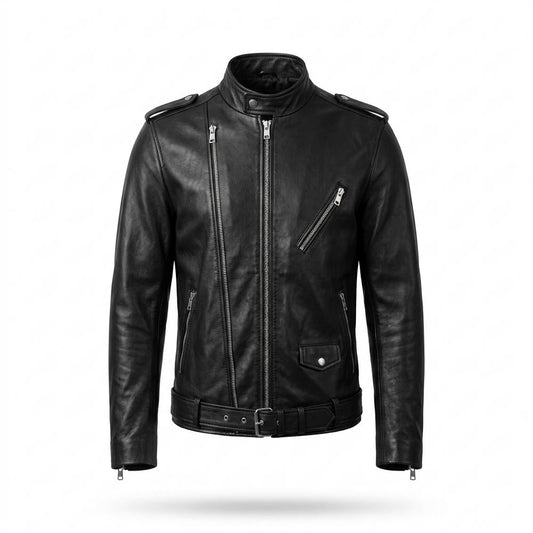 Allsaints Leather - Eugor | Asymmetrical Belted Leather Jacket Men