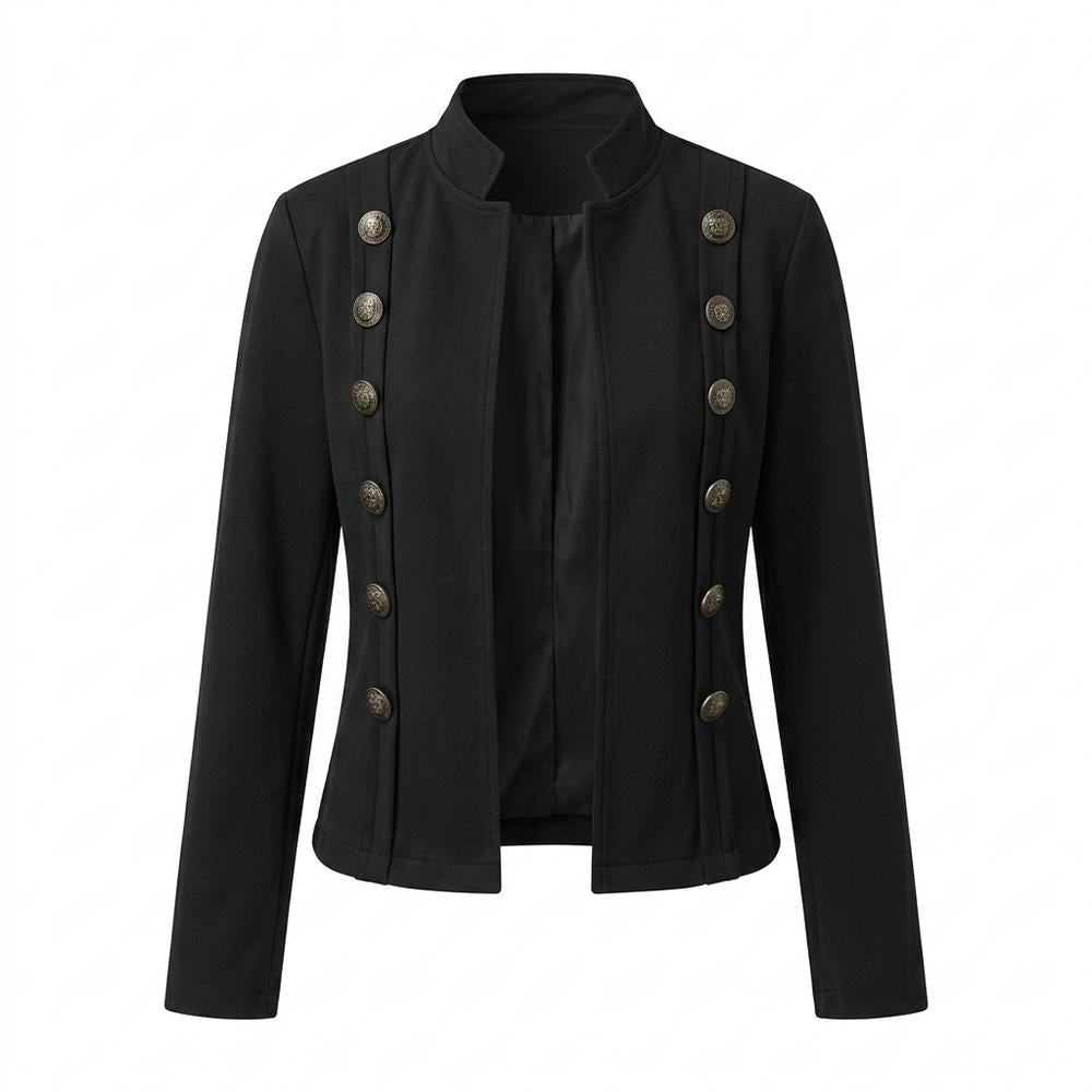 Allsaints Leather - Zelor | Double-Breasted Stand-Collar Jacket Women