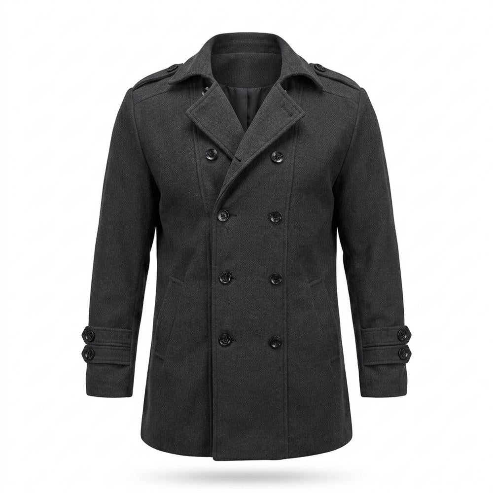 Allsaints Leather - Ramer | Double-Breasted Felted Coat Men