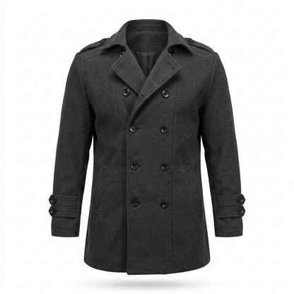 Allsaints Leather - Ramer | Double-Breasted Felted Coat Men