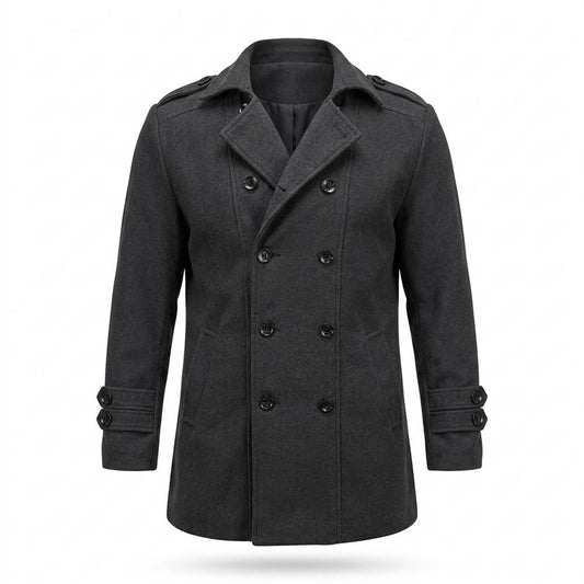 Allsaints Leather - Ramer | Double-Breasted Felted Coat Men