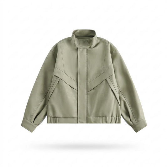Allsaints Leather - Matal | High-Collar Relaxed-Fit Jacket Unisex
