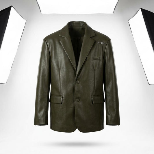 Allsaints Leather - Cehim | Faux-Leather Single-Breasted Blazer Men