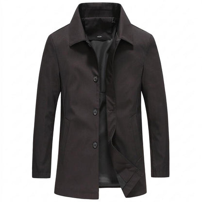Allsaints Leather - Vanav | Single-Breasted Lined Coat Men