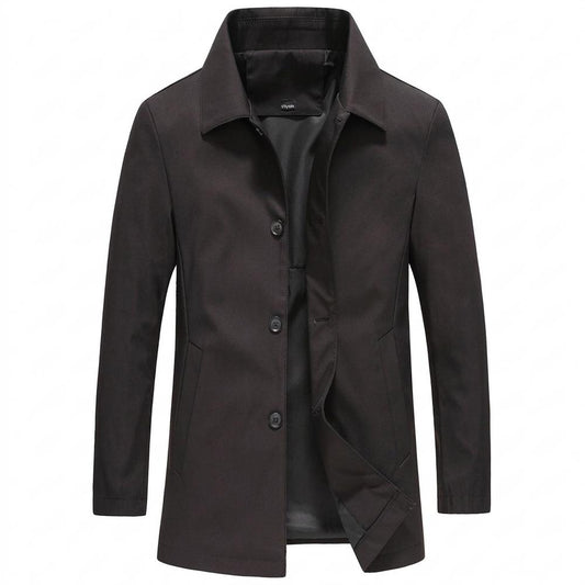 Allsaints Leather - Vanav | Single-Breasted Lined Coat Men