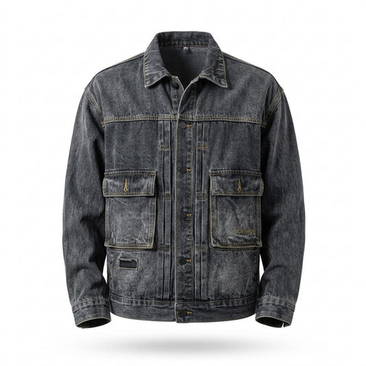Allsaints Leather - Lomon | Washed Multi-Pocket Denim Jacket Men