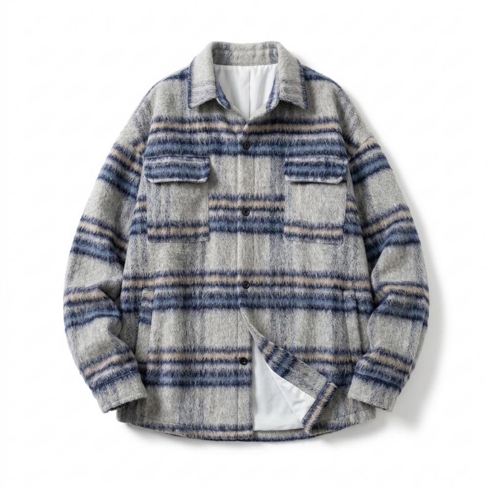 Allsaints Leather - Misel | Plaid Brushed Jacket Men
