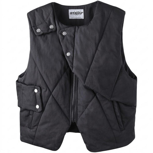 Allsaints Leather - Rarel | Quilted Asymmetrical Vest Unisex