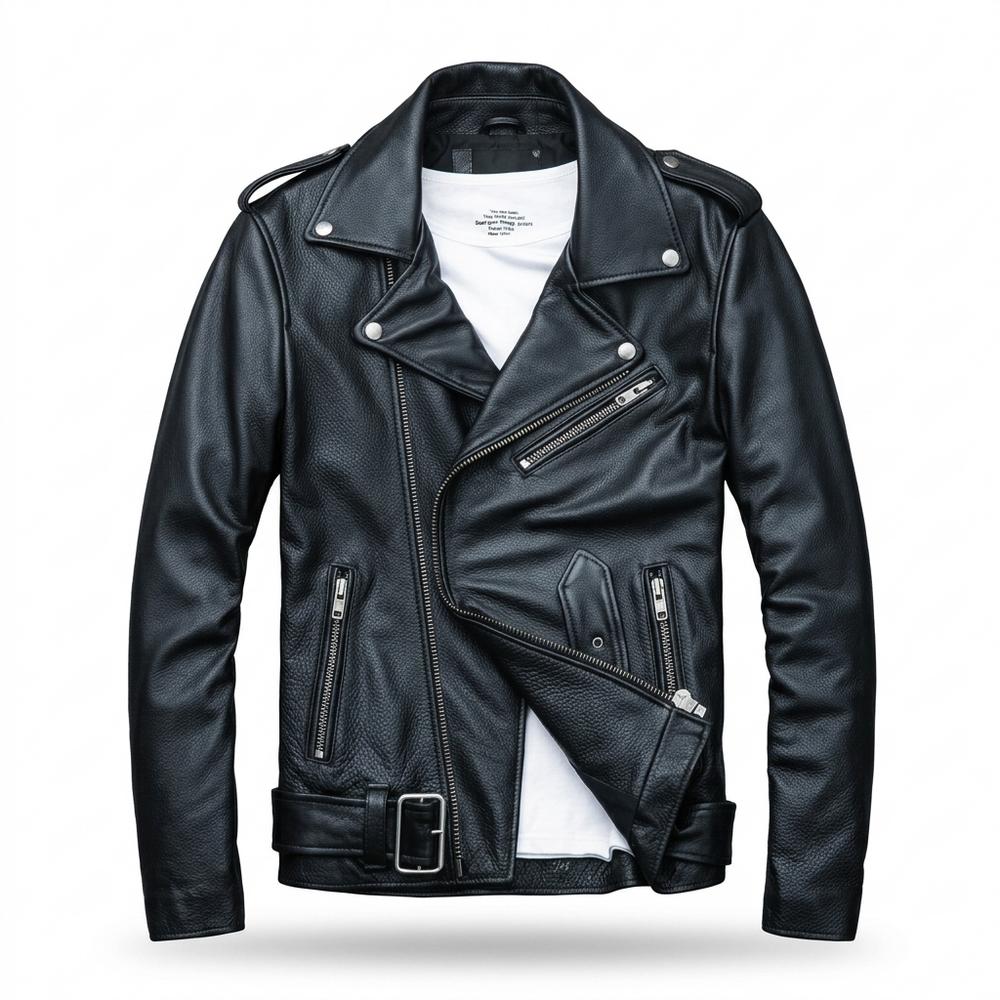 Allsaints Leather - Nolin | Asymmetrical Belted Leather Jacket Men