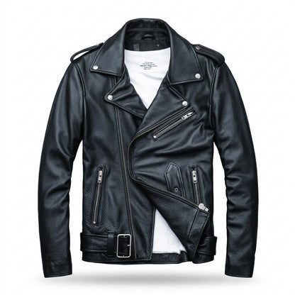 Allsaints Leather - Nolin | Asymmetrical Belted Leather Jacket Men