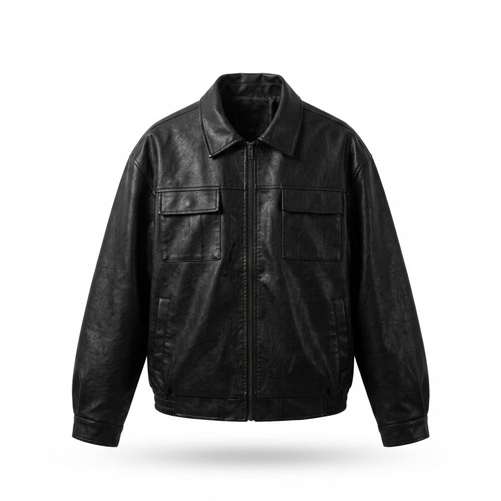 Allsaints Leather - Tamor | Zip-Up Flap-Pocket Leather Jacket Unisex