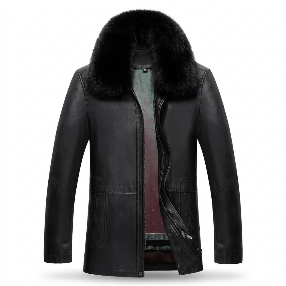 Allsaints Leather - Roren | Fur-Collar Lined Leather Jacket Men