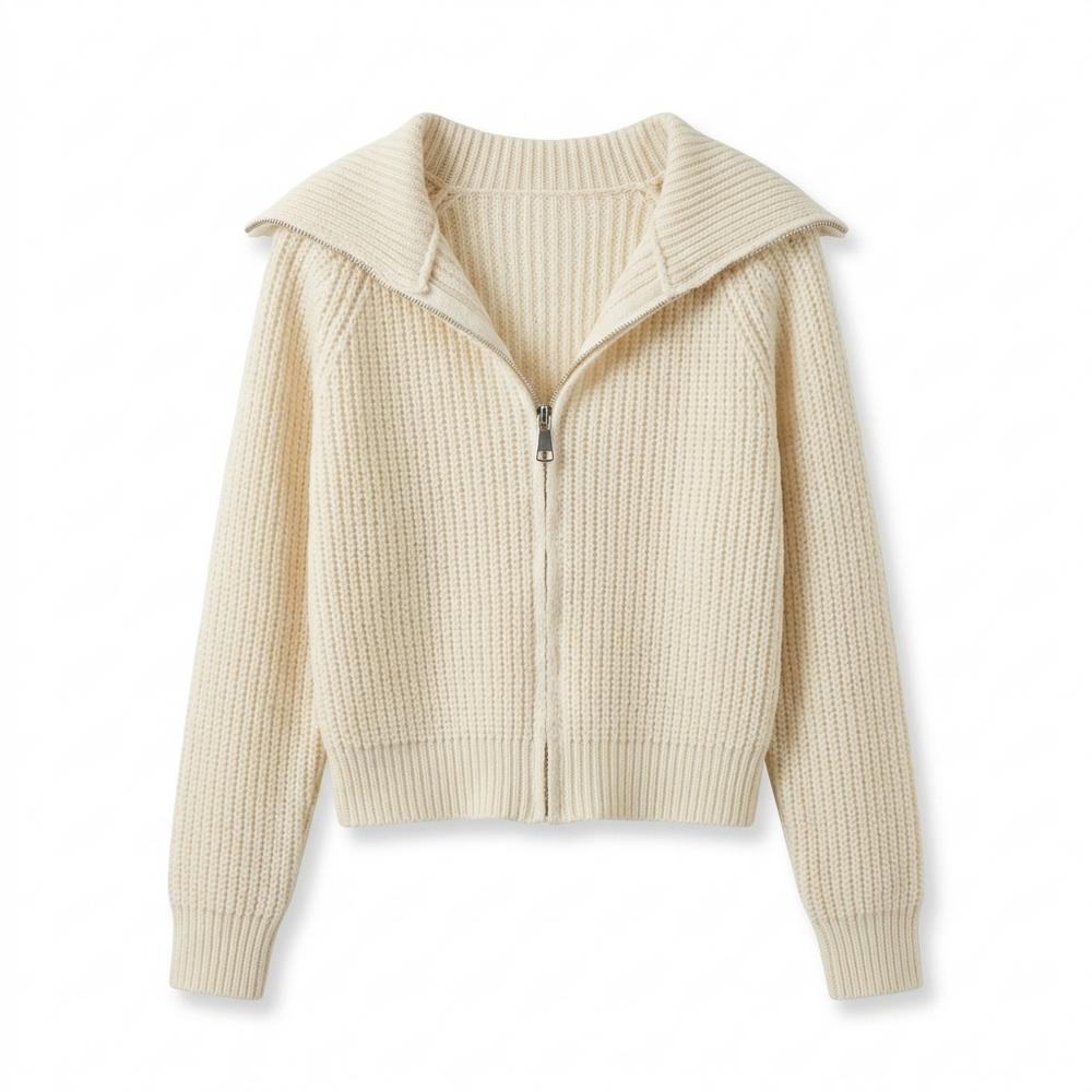 Allsaints Leather - Venor | Zip-Up Rib-Knit Knit Cardigan Women