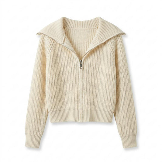 Allsaints Leather - Venor | Zip-Up Rib-Knit Knit Cardigan Women