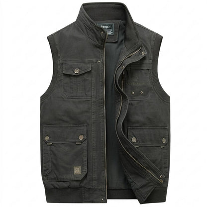 Allsaints Leather - Sosir | Multi-Pocket Stand-Collar Vest Men