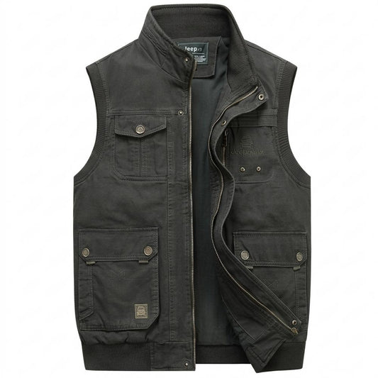 Allsaints Leather - Sosir | Multi-Pocket Stand-Collar Vest Men