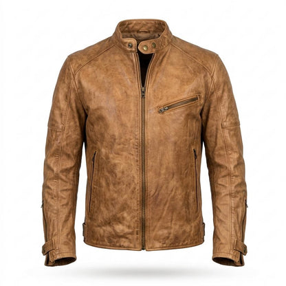 Allsaints Leather - Lemer | Waxed Slim Fit Leather Jacket Men