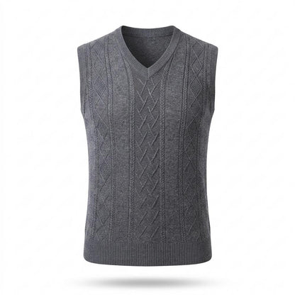 Allsaints Leather - Veken | Cable-Knit V-Neck Vest Men