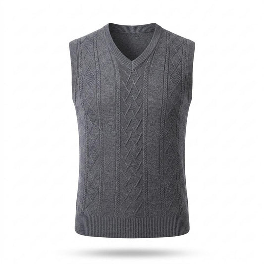 Allsaints Leather - Veken | Cable-Knit V-Neck Vest Men