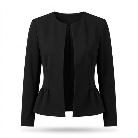 Allsaints Leather - Zarel | Collarless Peplum Hem Jacket Women