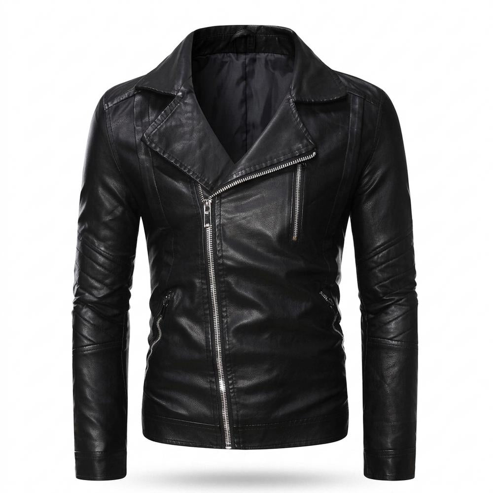 Allsaints Leather - Lodan | Asymmetrical Fitted Leather Jacket Men