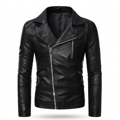 Allsaints Leather - Lodan | Asymmetrical Fitted Leather Jacket Men