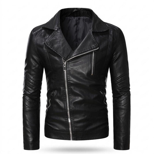 Allsaints Leather - Lodan | Asymmetrical Fitted Leather Jacket Men