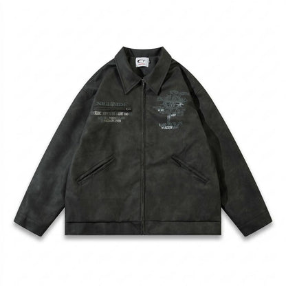 Allsaints Leather - Ravar | Embroidered Washed Jacket Unisex