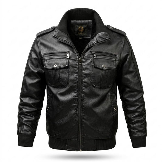 Allsaints Leather - Lanav | Lined Multi-Pocket Leather Jacket Men