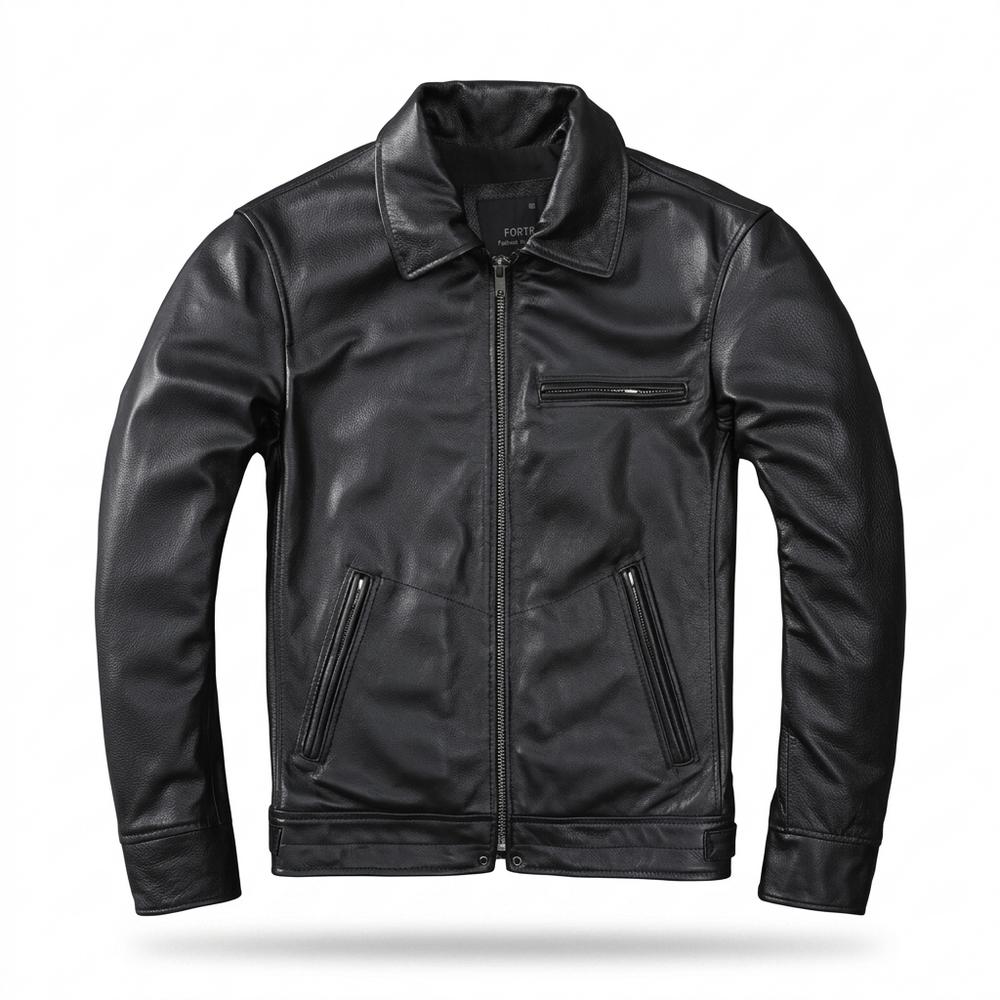 Allsaints Leather - Munes | Zip-Up Fitted Leather Jacket Men