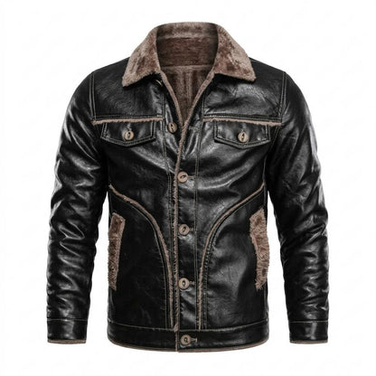 Allsaints Leather - Luzer | Sherpa-Lined Button-Front Leather Jacket Men