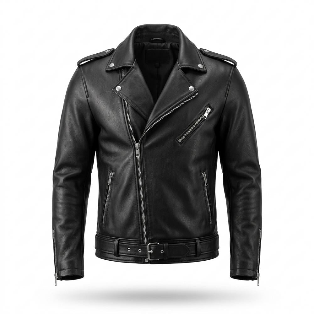 Allsaints Leather - Nivar | Asymmetrical Belted Leather Jacket Unisex