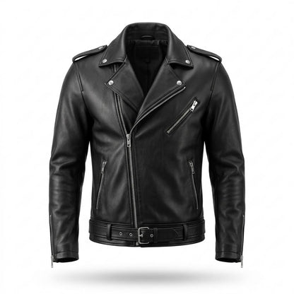 Allsaints Leather - Nivar | Asymmetrical Belted Leather Jacket Unisex