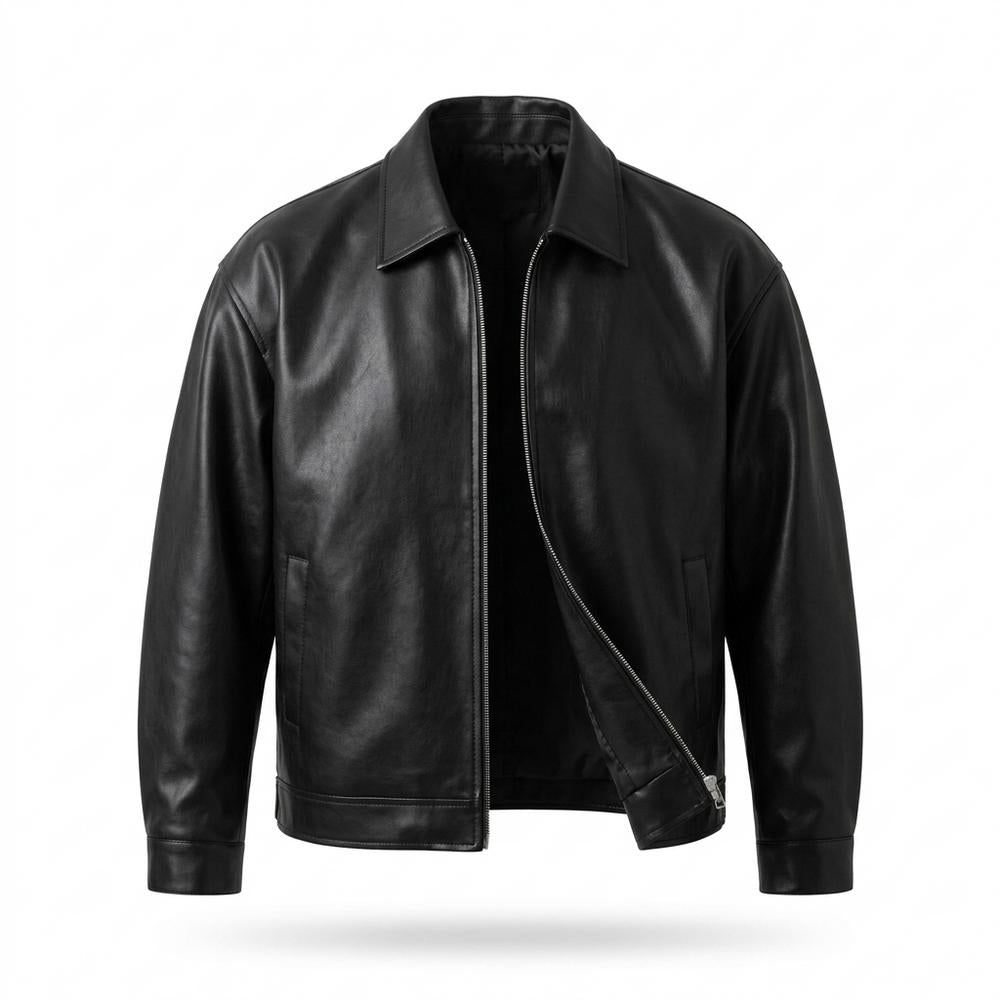 Allsaints Leather - Notir | Zip-Up Collared Leather Jacket Men