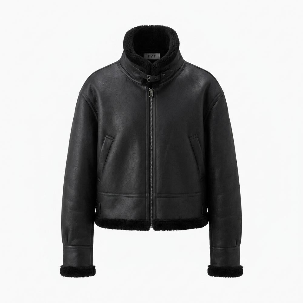 Allsaints Leather - Sopol | Lined Cropped Leather Jacket Unisex