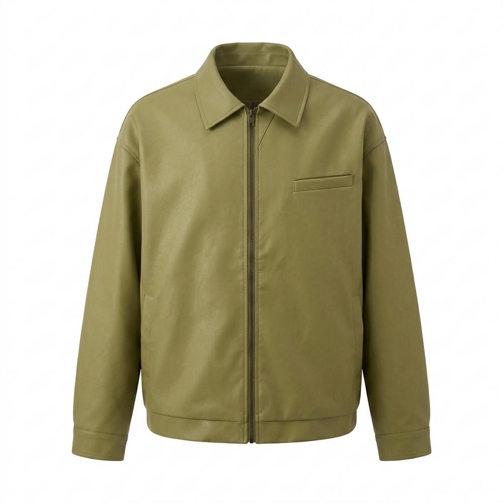 Allsaints Leather - Divek | Zip-Up Collared Leather Jacket Unisex