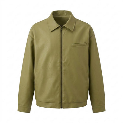 Allsaints Leather - Divek | Zip-Up Collared Leather Jacket Unisex