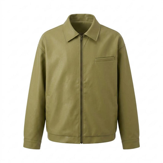 Allsaints Leather - Divek | Zip-Up Collared Leather Jacket Unisex