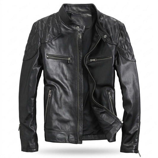 Allsaints Leather - Vilin | Quilted Zippered Leather Jacket Men