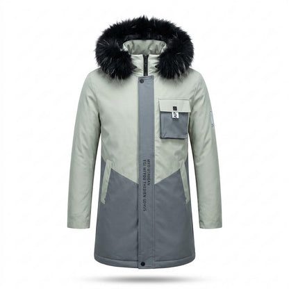 Allsaints Leather - Taral | Hooded Color-Block Coat Men