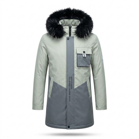 Allsaints Leather - Taral | Hooded Color-Block Coat Men