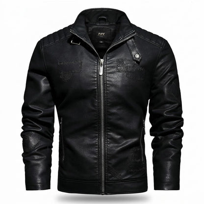 Allsaints Leather - Kesad | Quilted Embroidered Leather Jacket Men