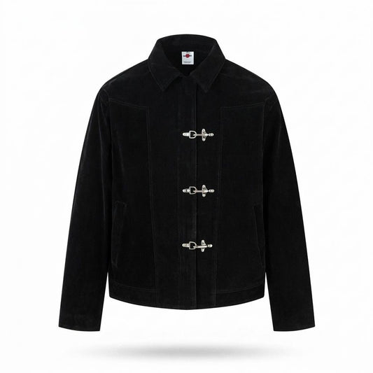 Allsaints Leather - Ronuk | Velveteen Clasp-Closure Jacket Unisex