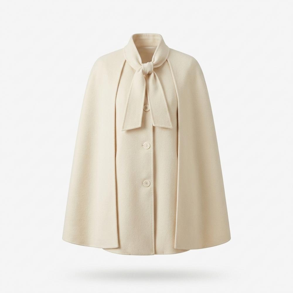 Allsaints Leather - Kesil | Tie-Neck Cape-Style Coat Women