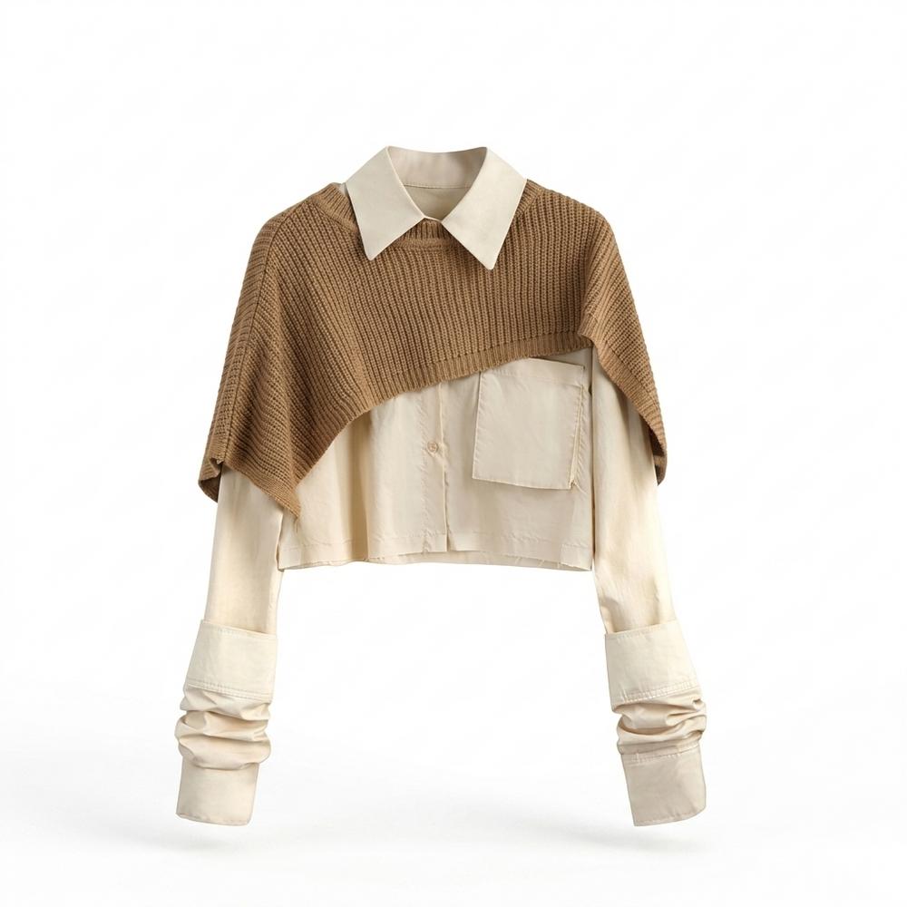 Allsaints Leather - Nisen | Two-Piece Layered Top Women