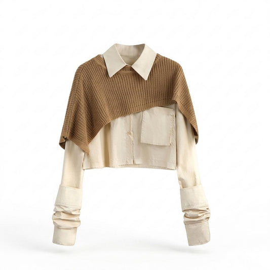 Allsaints Leather - Nisen | Two-Piece Layered Top Women