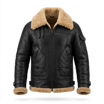 Allsaints Leather - Dadar | Shearling-Lined Aviator Leather Jacket Men